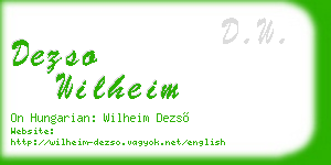 dezso wilheim business card